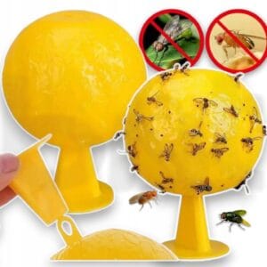 1 Żółty Lep Pułapka Klejowa Na Muszki Mszyce Ziemiórki Owocówki Owady Kula