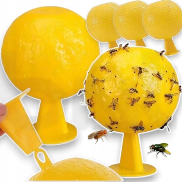 Żółty Lep Pułapka Klejowa Na Muszki Mszyce Ziemiórki Owocówki Owady Kule 3szt.