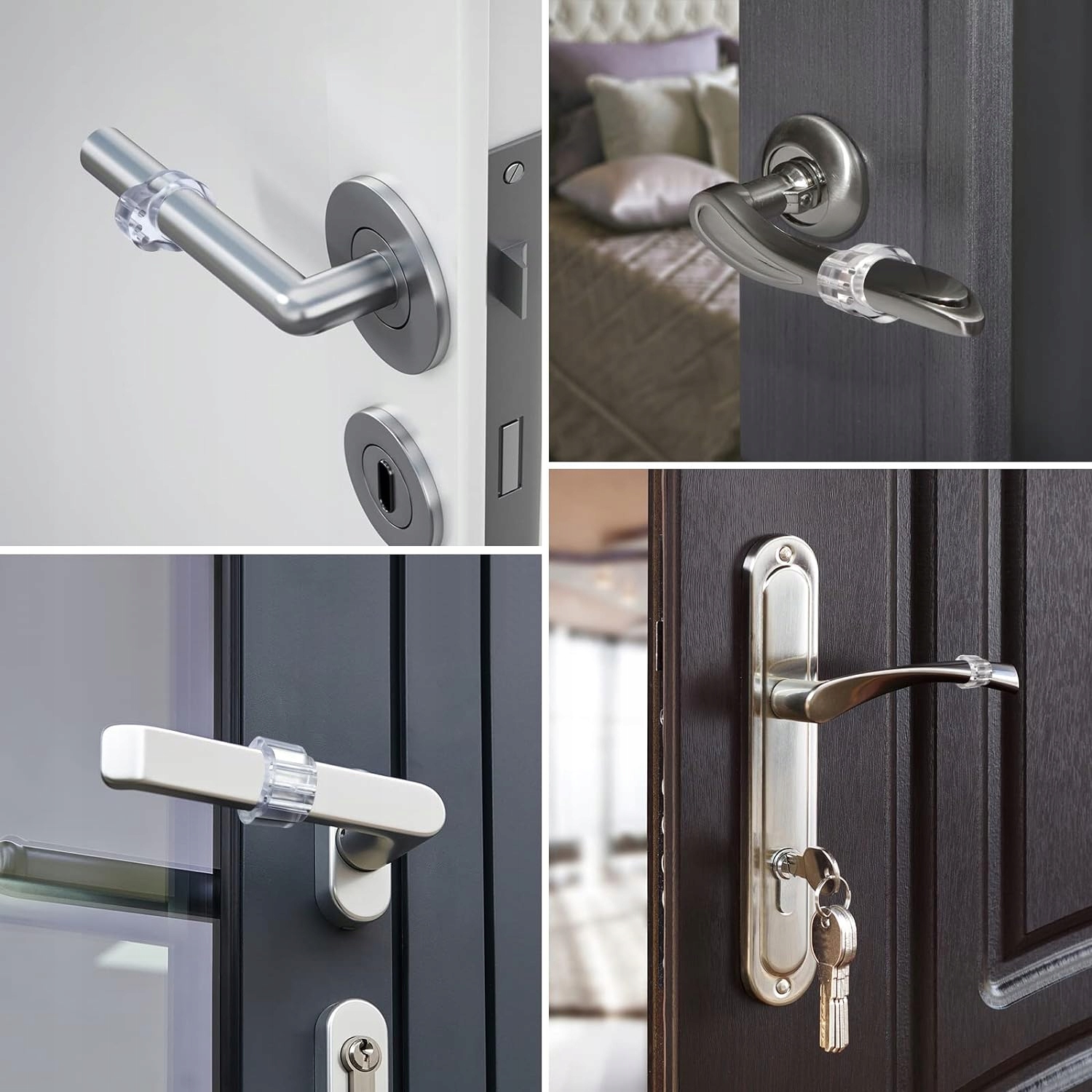 image-1040.jpeg 4 X Odbojnik Ogranicznik Silikonowy Na Klamkę Drzwi Stoper Bezbarwny 4 szt