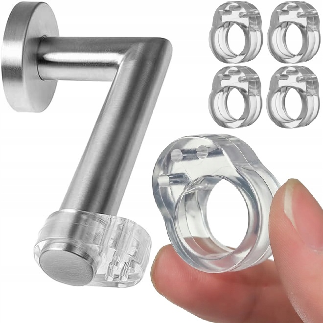 image-1048.jpeg 4 X Odbojnik Ogranicznik Silikonowy Na Klamkę Drzwi Stoper Bezbarwny 4 szt