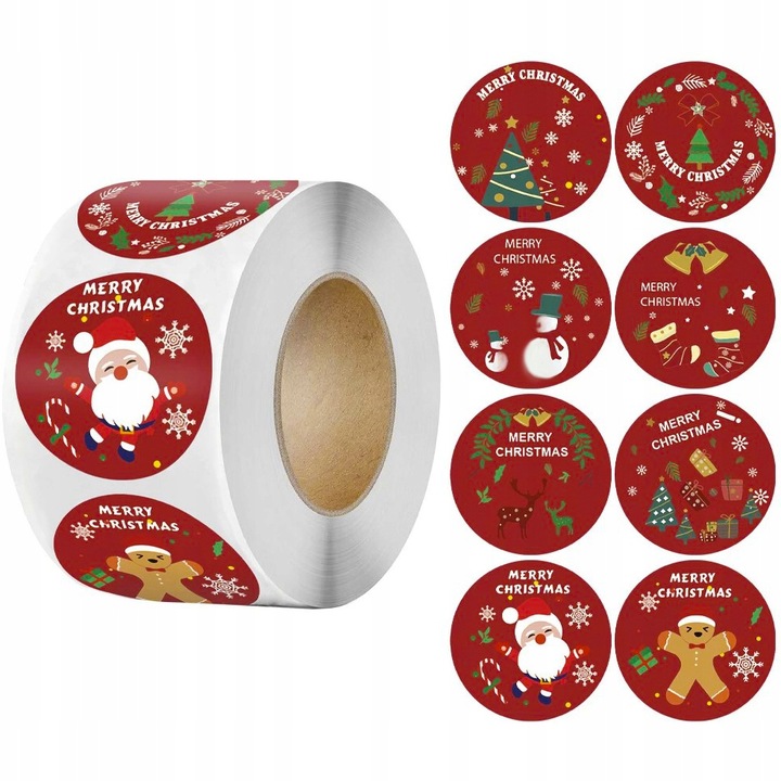 image-1053.jpeg Naklejki Świąteczne Ozdobne Na Prezenty Paczki Kartki Wesołych Świąt Xl 500