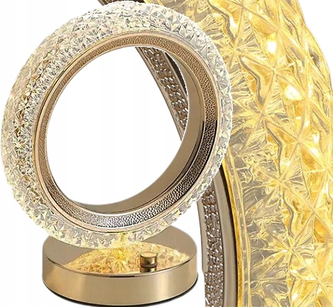 Lampka Nocna Stołowa Kryształowa Led Rgb Usb Obrączka Do Sypialni Biura Rgb