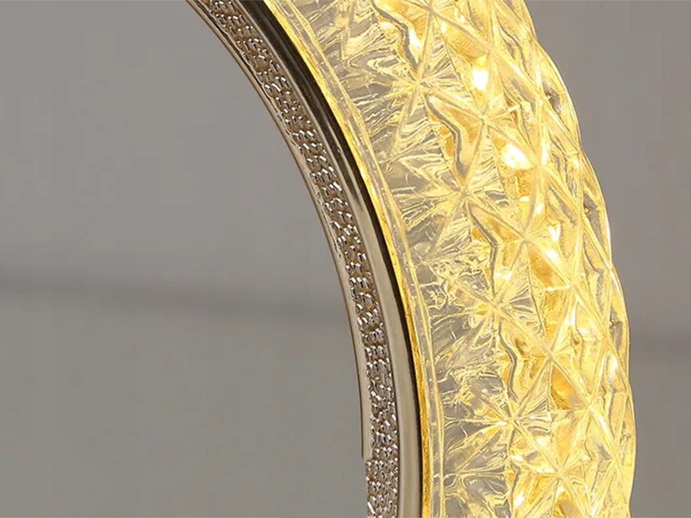 Lampka Nocna Stołowa Kryształowa Led Rgb Usb Obrączka Do Sypialni Biura Rgb