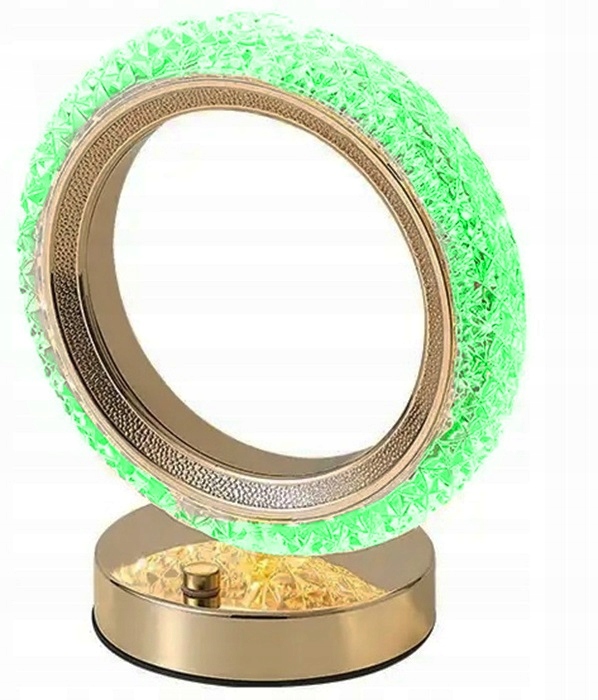 Lampka Nocna Stołowa Kryształowa Led Rgb Usb Obrączka Do Sypialni Biura Rgb