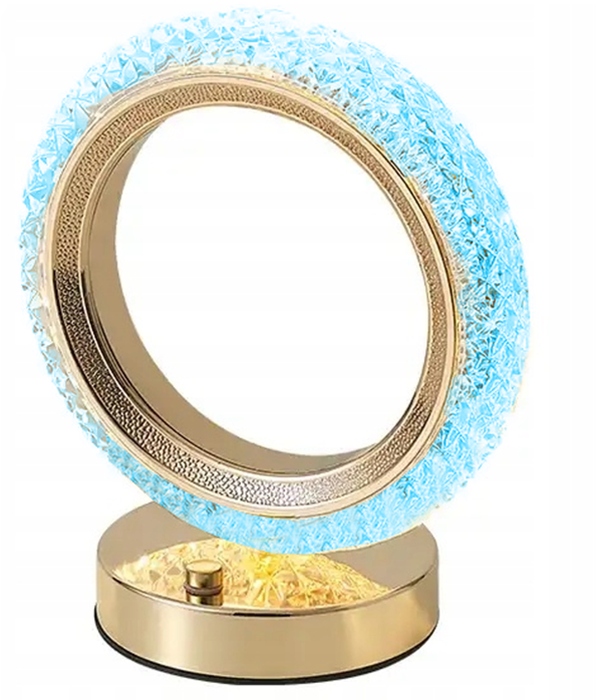 Lampka Nocna Stołowa Kryształowa Led Rgb Usb Obrączka Do Sypialni Biura Rgb