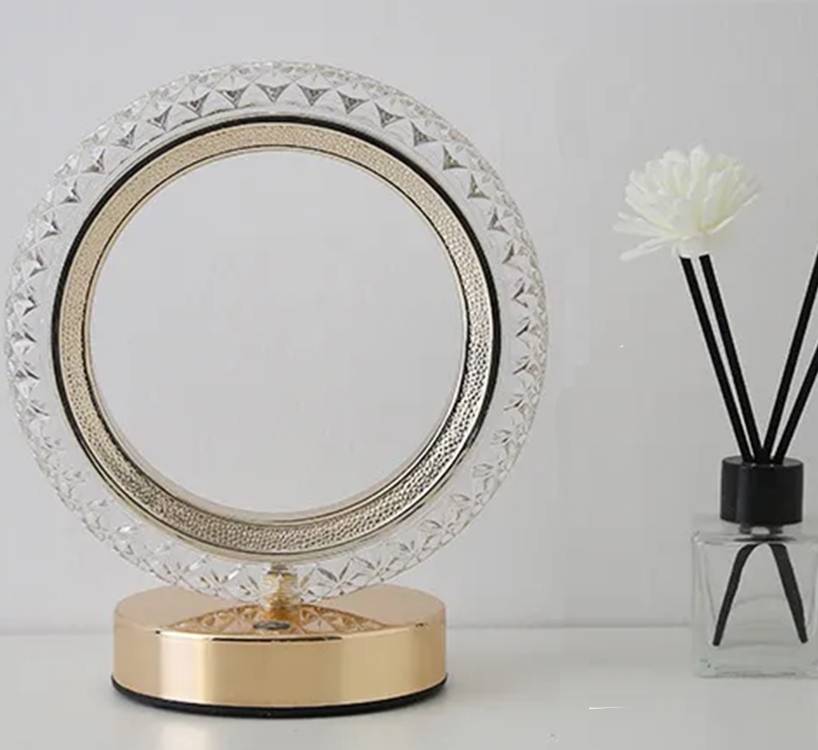 Lampka Nocna Stołowa Kryształowa Led Rgb Usb Obrączka Do Sypialni Biura Rgb