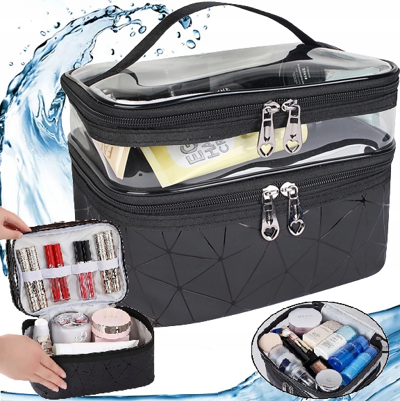 Kosmetyczka Damska Na Kosmetyki Kuferek Organizer Podróżny Saszetka Suwak