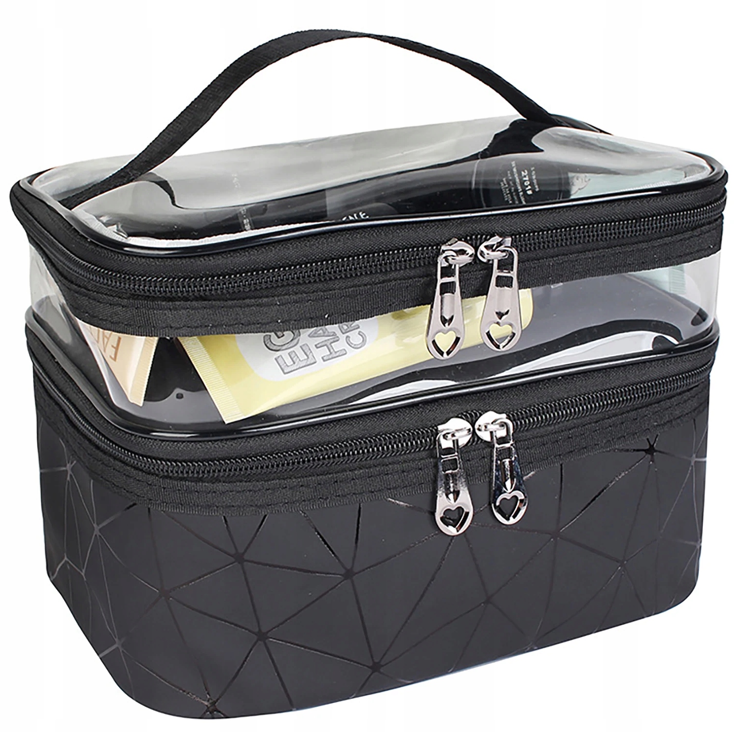 Kosmetyczka Damska Na Kosmetyki Kuferek Organizer Podróżny Saszetka Suwak