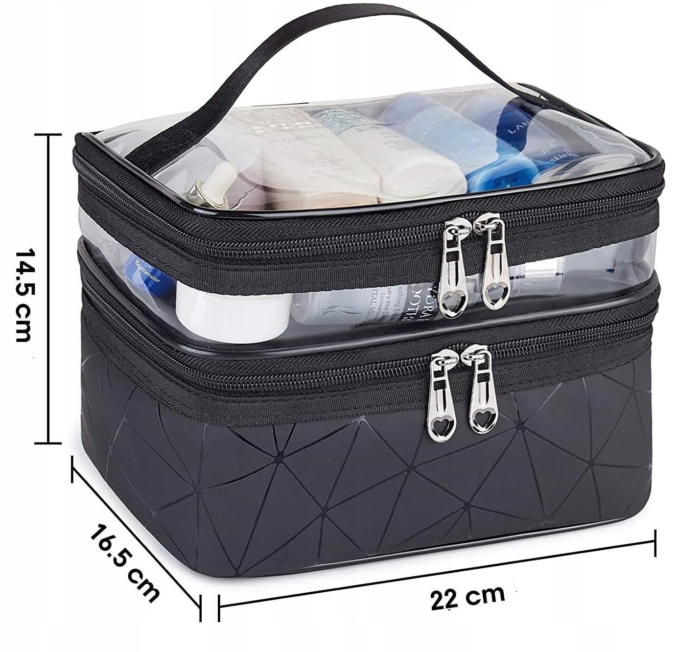 Kosmetyczka Damska Na Kosmetyki Kuferek Organizer Podróżny Saszetka Suwak