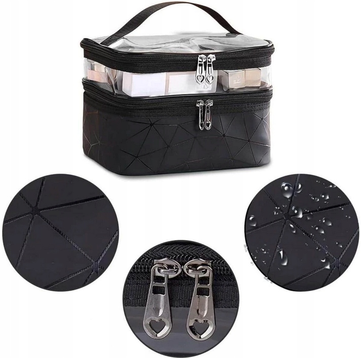 Kosmetyczka Damska Na Kosmetyki Kuferek Organizer Podróżny Saszetka Suwak