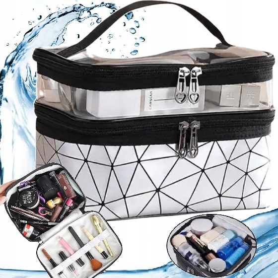 Kosmetyczka Damska Na Kosmetyki Kuferek Organizer Podróżny Saszetka Suwak