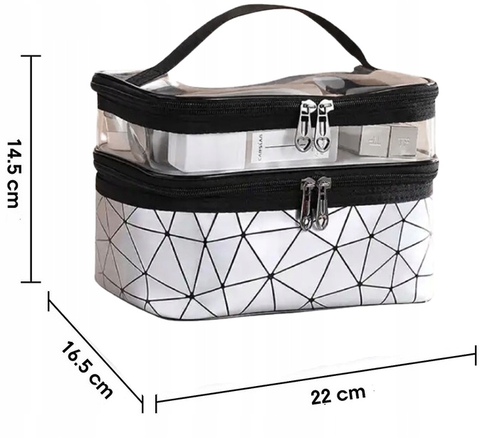 Kosmetyczka Damska Na Kosmetyki Kuferek Organizer Podróżny Saszetka Suwak