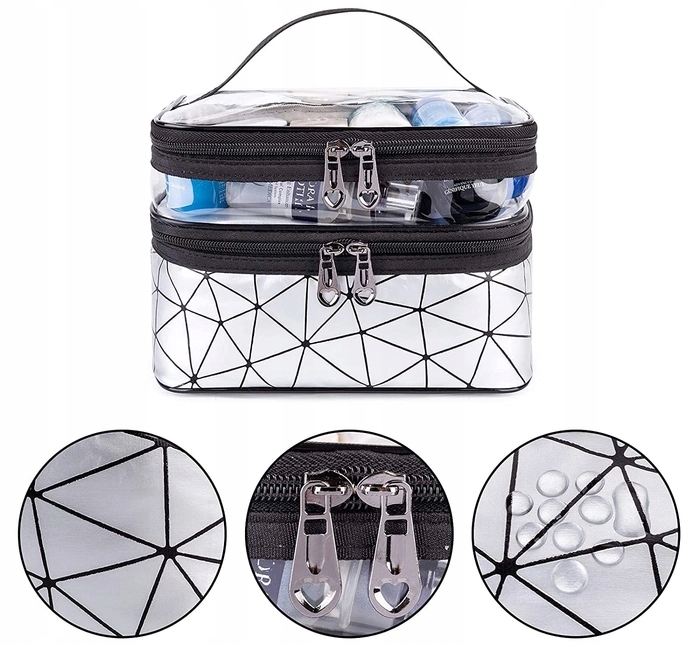 Kosmetyczka Damska Na Kosmetyki Kuferek Organizer Podróżny Saszetka Suwak
