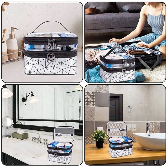 Kosmetyczka Damska Na Kosmetyki Kuferek Organizer Podróżny Saszetka Suwak