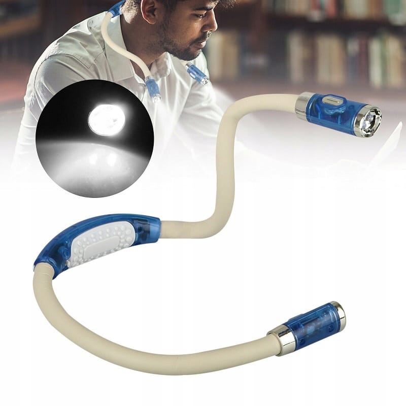 LATARKA DO CZYTANIA KSIĄŻEK MAJSTERKOWANIA LAMPKA NA SZYJĘ ELASTYCZNA LED