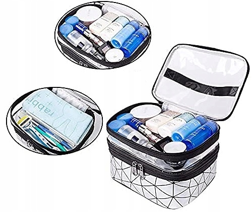 Kosmetyczka Damska Na Kosmetyki Kuferek Organizer Podróżny Saszetka Suwak