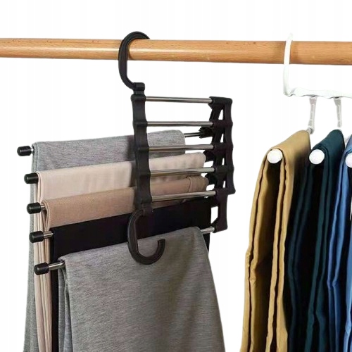 Wysuwany Wieszak Do Szafy Na Spodnie 5 Par Spodni Spódnic Składany