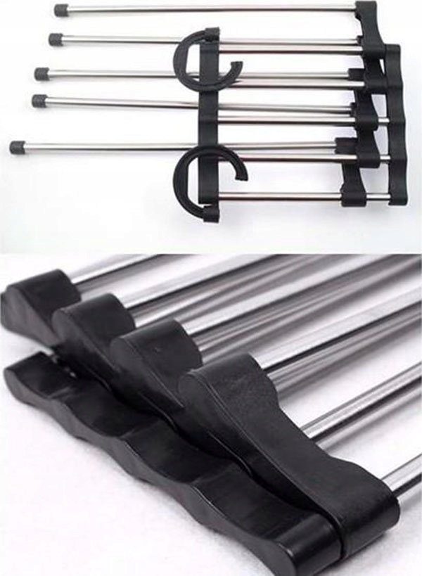 Wysuwany Wieszak Do Szafy Na Spodnie 5 Par Spodni Spódnic Składany