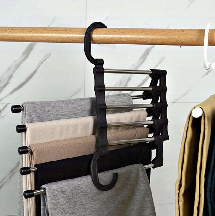 Wysuwany Wieszak Do Szafy Na Spodnie 5 Par Spodni Spódnic Składany