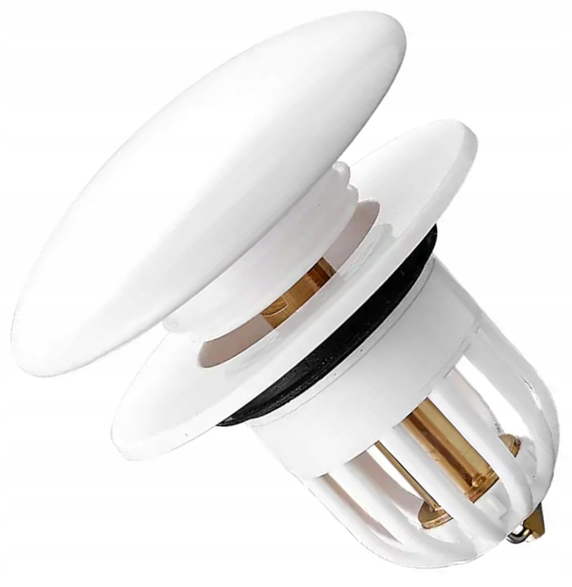 Korek Umywalkowy Klik Klak Biały Ceramiczny Z Filtrem Odpływowym