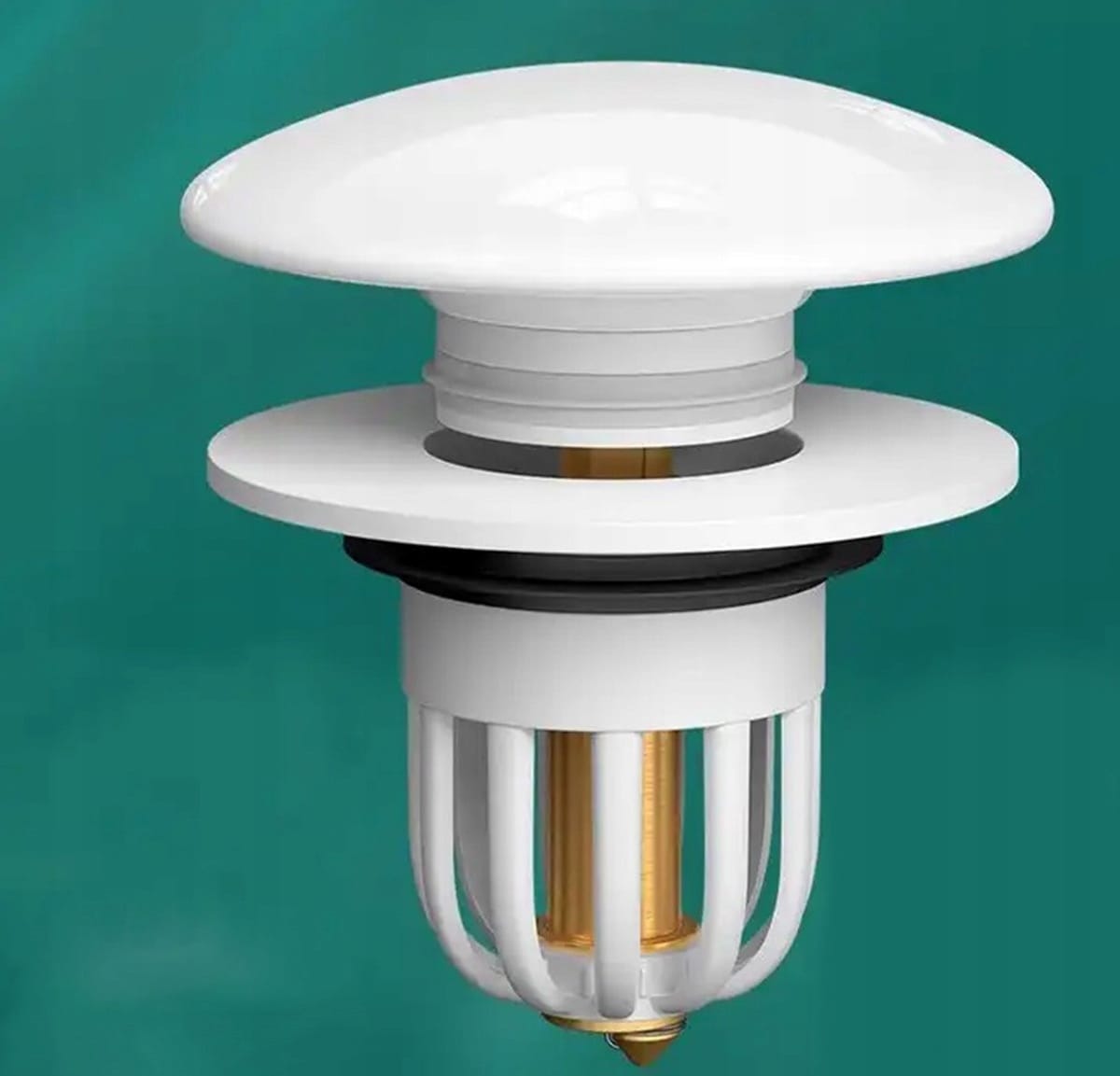 Korek Umywalkowy Klik Klak Biały Ceramiczny Z Filtrem Odpływowym