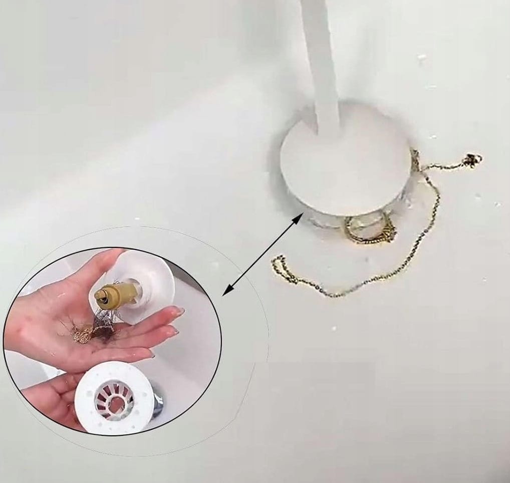 Korek Umywalkowy Klik Klak Biały Ceramiczny Z Filtrem Odpływowym