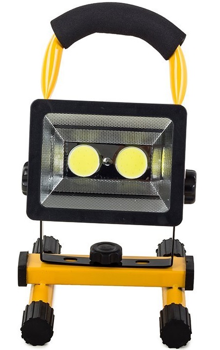 image-1182.jpeg Halogen Roboczy Budowlany Lampa Przenośny 2 X Led Cob 30w Akumulator Ip65