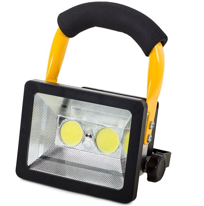 image-1183.jpeg Halogen Roboczy Budowlany Lampa Przenośny 2 X Led Cob 30w Akumulator Ip65