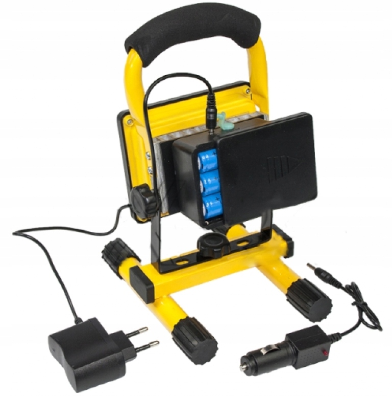 image-1187.jpeg Halogen Roboczy Budowlany Lampa Przenośny 2 X Led Cob 30w Akumulator Ip65