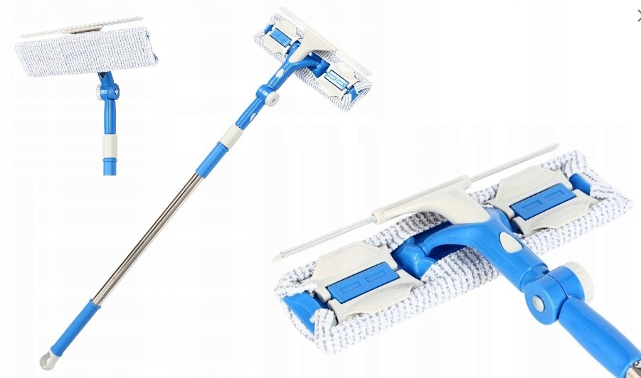 image-119.jpeg Teleskopowa Myjka Do Okien Szyb Luster Kabiny Mop Ze Ściągaczką Długi Kij