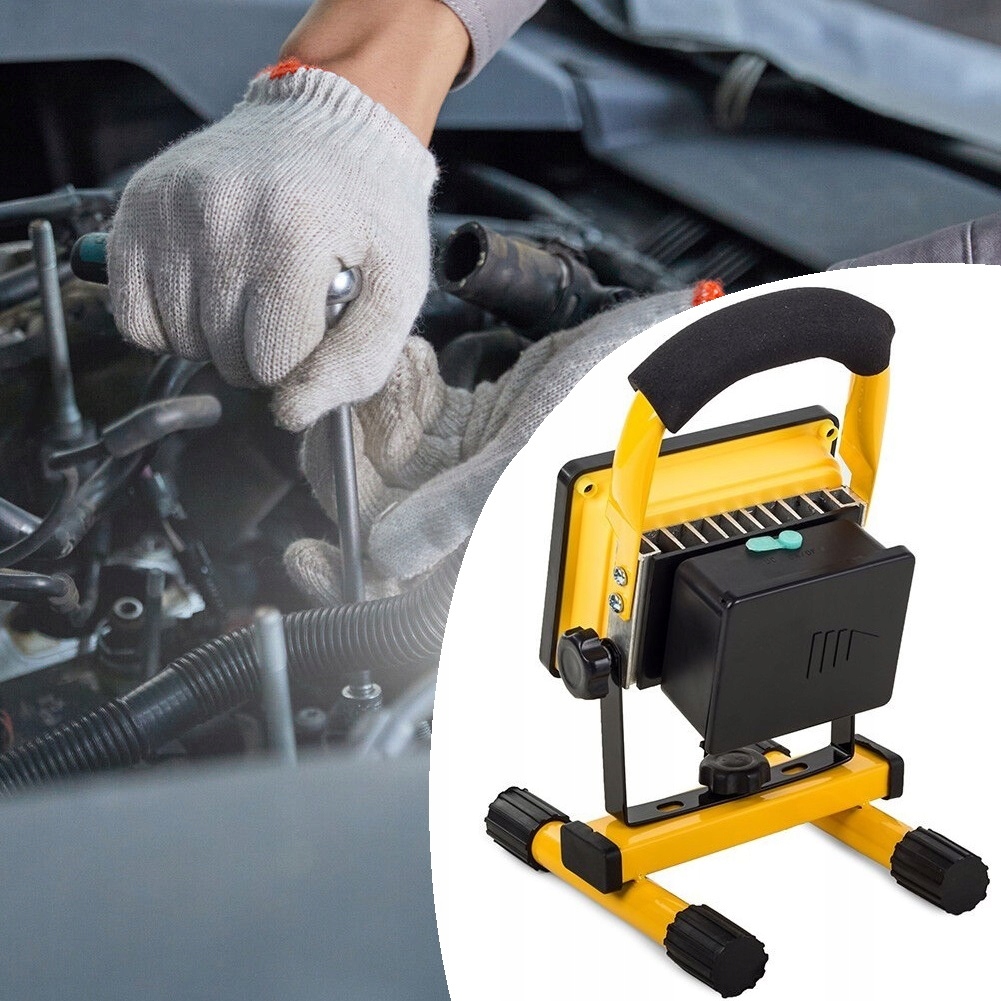 image-1192.jpeg Halogen Roboczy Budowlany Lampa Przenośny 2 X Led Cob 30w Akumulator Ip65