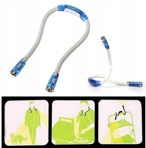 LATARKA DO CZYTANIA KSIĄŻEK MAJSTERKOWANIA LAMPKA NA SZYJĘ ELASTYCZNA LED