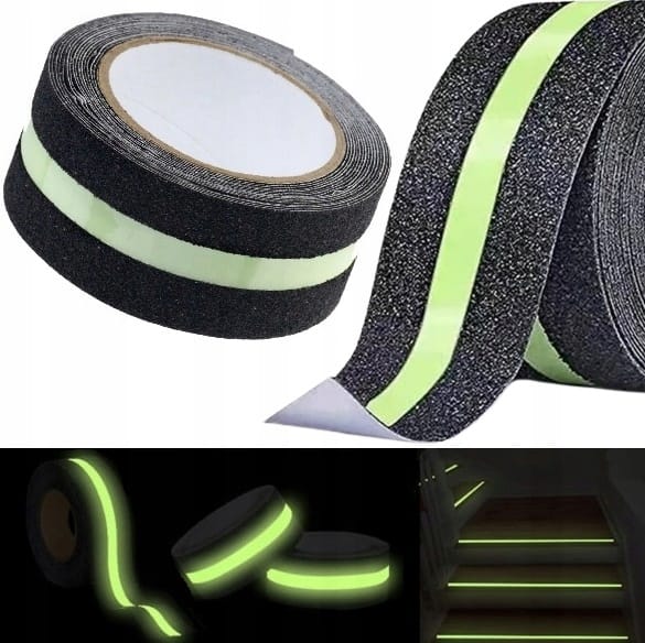 Taśma Antypoślizgowa Samoprzylepna Świecąca W Nocy Na Schody 50mm X 2metry
