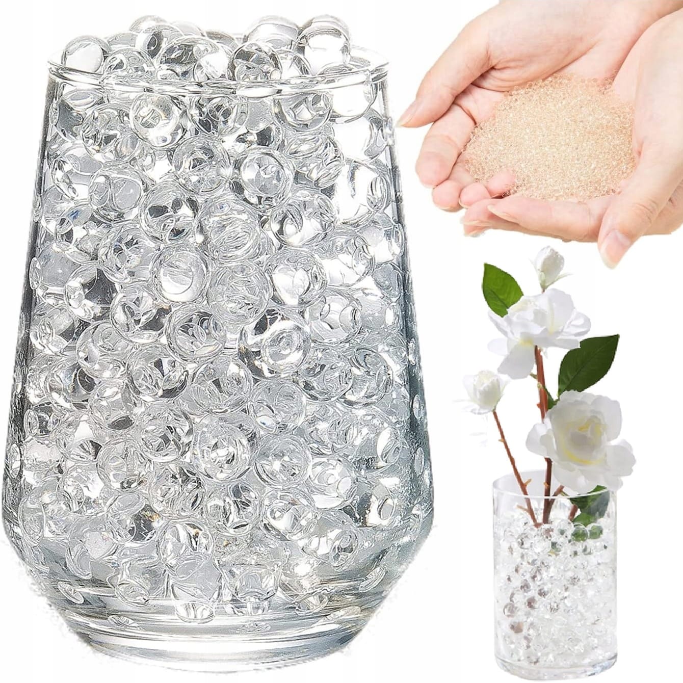 Kulki Żelowe Hydrożelowe Do Kwiatów Bezbarwne Nawadniające Sztuczna Ziemia