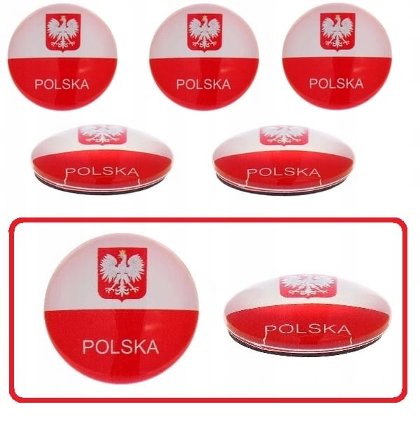 Magnes Szklany Polska Na Lodówkę Wypukły Z Godłem Polski Pamiątka