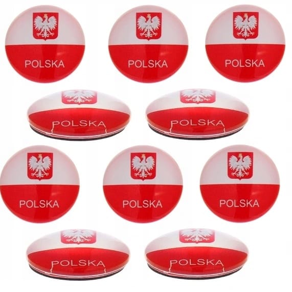 Magnes Szklany Polska Na Lodówkę Wypukły Z Godłem Polski Pamiątka