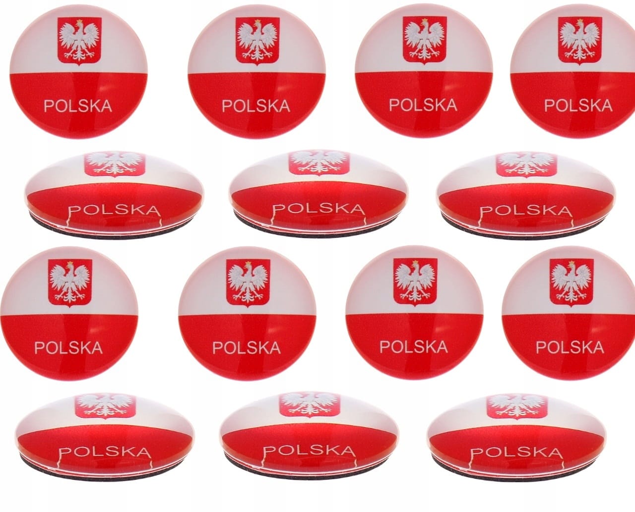 Magnes Szklany Polska Na Lodówkę Wypukły Z Godłem Polski Pamiątka