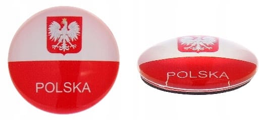 Magnes Szklany Polska Na Lodówkę Wypukły Z Godłem Polski Pamiątka