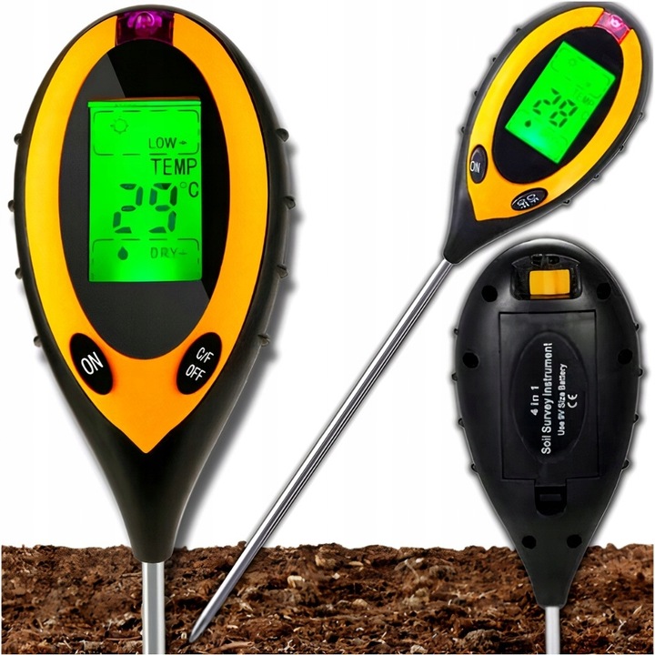 Kwasomierz Miernik Tester Ogrodniczy Ph Gleby Ziemii Temperatura Wilgotność