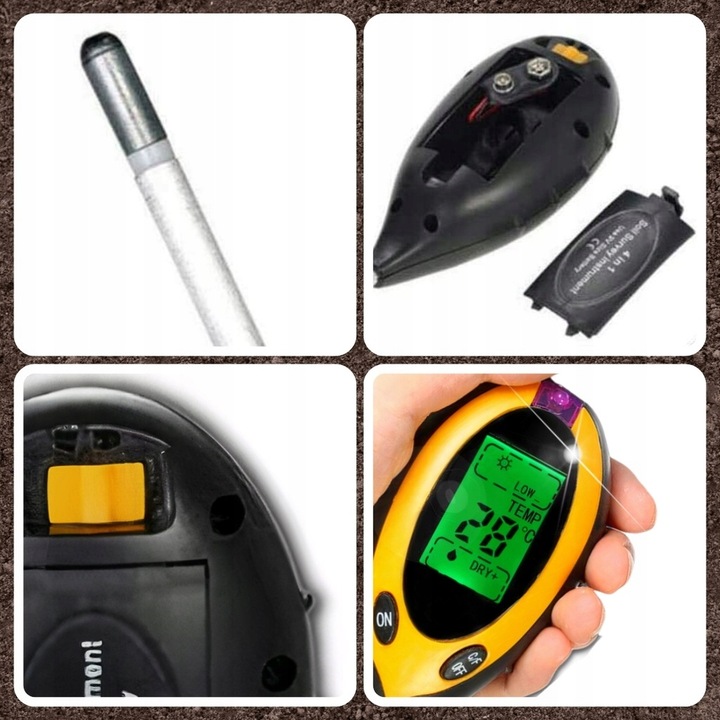 Kwasomierz Miernik Tester Ogrodniczy Ph Gleby Ziemii Temperatura Wilgotność