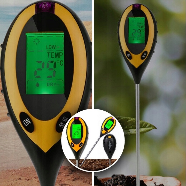 Kwasomierz Miernik Tester Ogrodniczy Ph Gleby Ziemii Temperatura Wilgotność