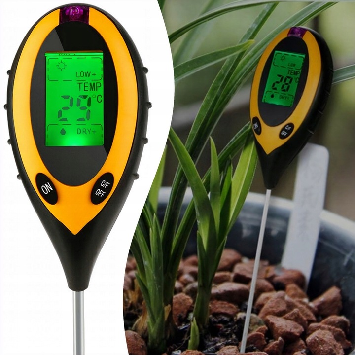 Kwasomierz Miernik Tester Ogrodniczy Ph Gleby Ziemii Temperatura Wilgotność