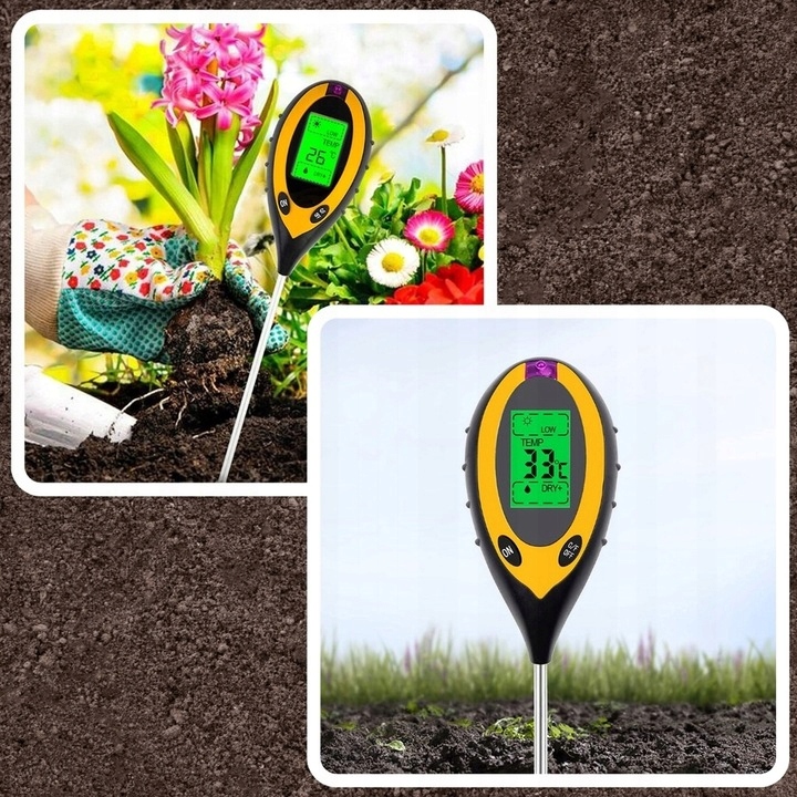 Kwasomierz Miernik Tester Ogrodniczy Ph Gleby Ziemii Temperatura Wilgotność