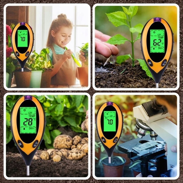 Kwasomierz Miernik Tester Ogrodniczy Ph Gleby Ziemii Temperatura Wilgotność