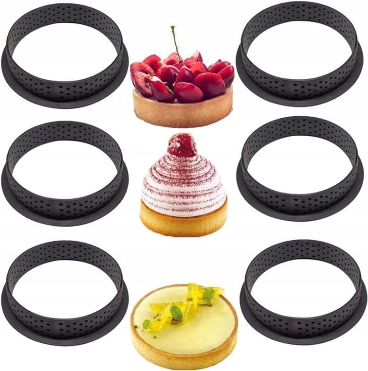Rant Perforowany Do Tartaletek Forma Do Tarty 8cm Pieczenia Foremki 6 Sztuk