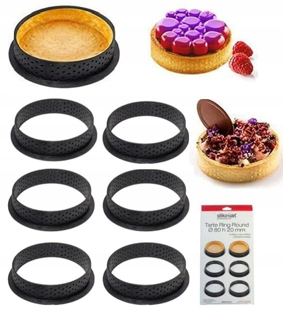 Rant Perforowany Do Tartaletek Forma Do Tarty 8cm Pieczenia Foremki 6 Sztuk
