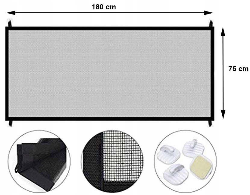 image-1389.jpeg Bramka Zabezpieczająca Barierka Ochronna Na Schody Drzwi Siatka Dla Psa 180