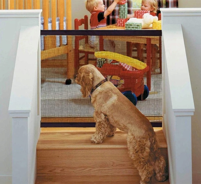 image-1390.jpeg Bramka Zabezpieczająca Barierka Ochronna Na Schody Drzwi Siatka Dla Psa 180