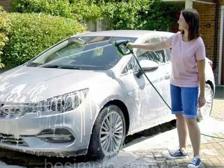 Myjka Do Mycia Samochodu Auta Pistolet Pianownica Zbiornik Pod Wąż Ogrodowy