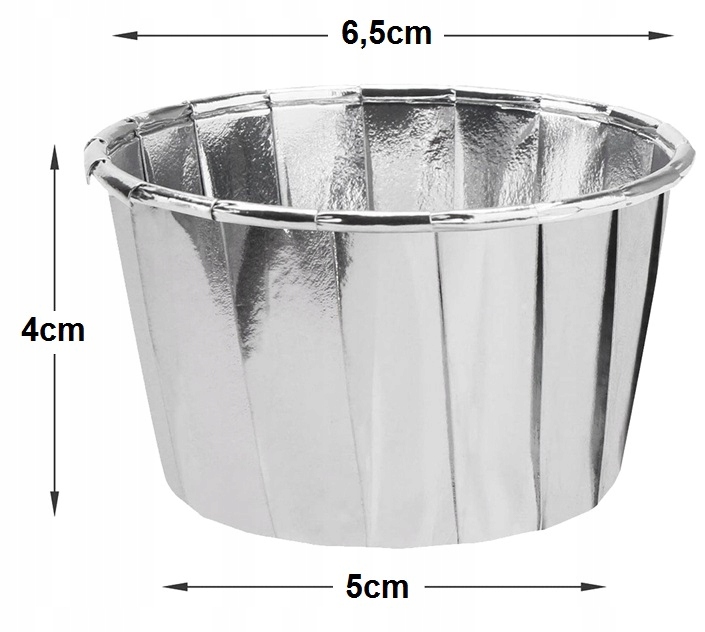 Papilotki Kubeczki Srebrne Do Muffinek Babeczek Mufinki Foremki 50 Sztuk
